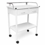 MESA AUXILIAR RODANTE 2 CAJONES - ACERO INOXIDABLE