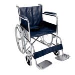 SILLA DE RUEDAS ESTANDAR DE ACERO CROMADO MARROQUI AZUL - Imagen 2