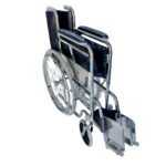 SILLA DE RUEDAS ESTANDAR DE ACERO CROMADO MARROQUI AZUL - Imagen 3